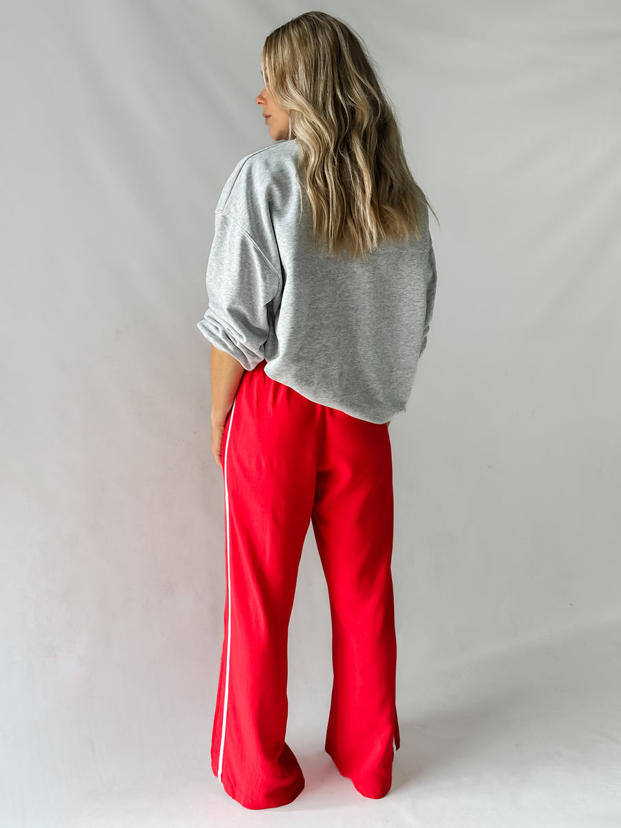 BLOCK RUNNER PANTS - RED