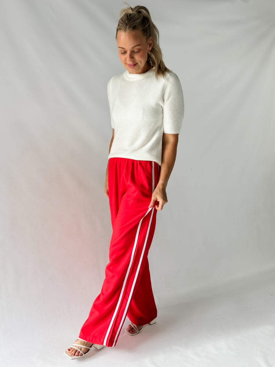 BLOCK RUNNER PANTS - RED